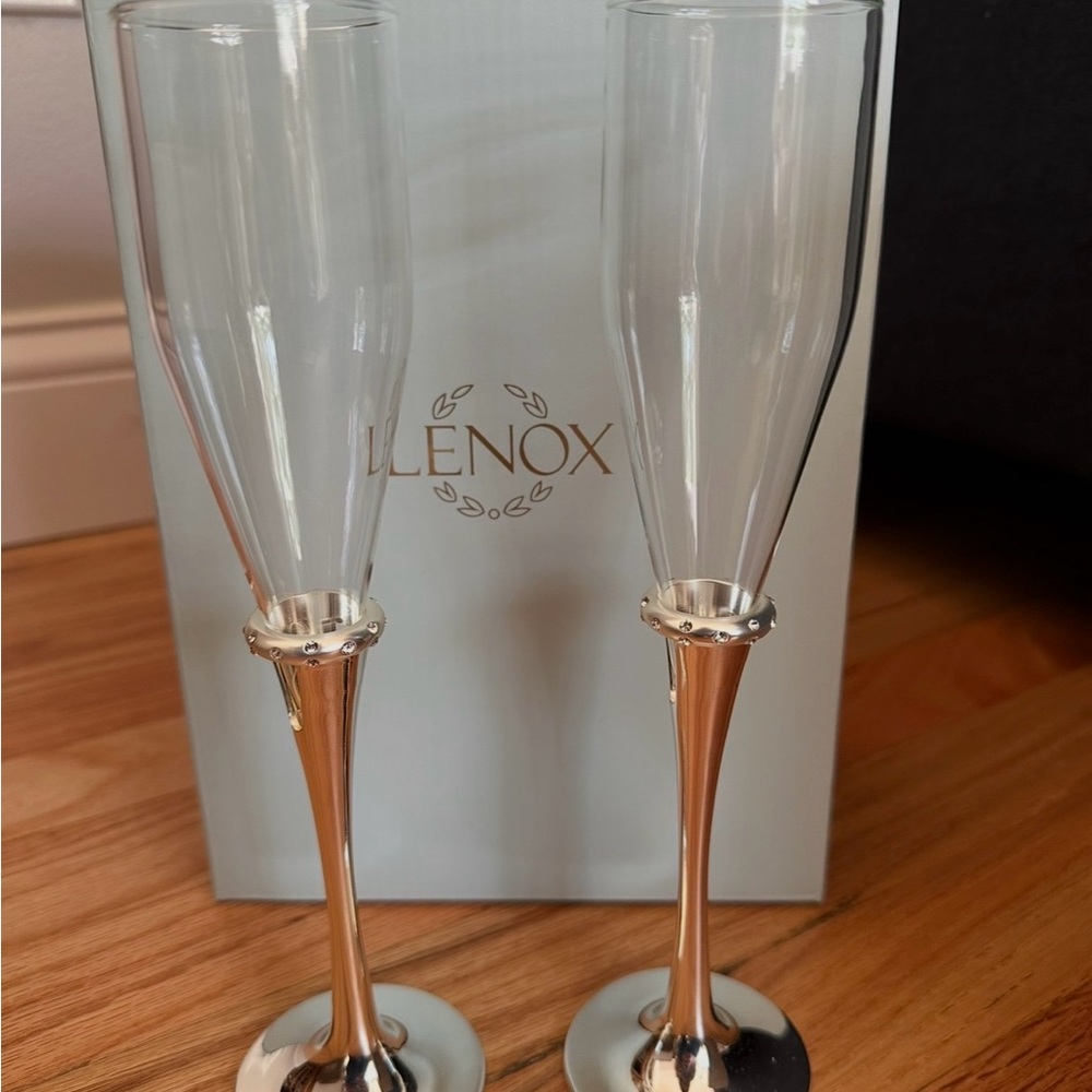 Lenox Silver-Toned Champagne Flutes
